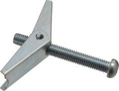 Value Collection - 1/2" Screw, 1/2" Diam, 4" Long, Toggle Bolt Drywall & Hollow Wall Anchor - 1/2" Drill, Zinc Plated, Steel, Use in Concrete, & Masonry, Hollow Tile, Plaster & Wallboard - Makers Industrial Supply