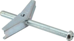 Value Collection - 1/2" Screw, 1/2" Diam, 6" Long, Toggle Bolt Drywall & Hollow Wall Anchor - 1/2" Drill, Zinc Plated, Steel, Use in Concrete, & Masonry, Hollow Tile, Plaster & Wallboard - Makers Industrial Supply