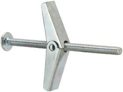 Value Collection - 3/16" Screw, 3/16" Diam, 3" Long, Toggle Bolt Drywall & Hollow Wall Anchor - 3/16" Drill, Zinc Plated, Steel, Use in Concrete, & Masonry, Hollow Tile, Plaster & Wallboard - Makers Industrial Supply