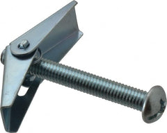 Value Collection - 3/8" Screw, 3/8" Diam, 3" Long, Toggle Bolt Drywall & Hollow Wall Anchor - 3/8" Drill, Zinc Plated, Steel, Use in Concrete, & Masonry, Hollow Tile, Plaster & Wallboard - Makers Industrial Supply