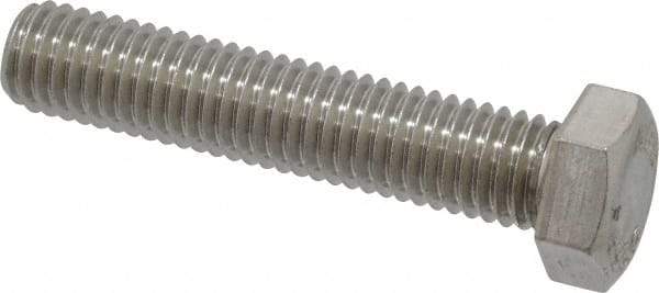 Value Collection - 1/2-13 UNC, 2-1/2" Length Under Head Hex Head Cap Screw - Fully Threaded, Grade 18-8 Stainless Steel, 3/4" Hex - Makers Industrial Supply