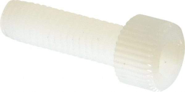 Made in USA - #10-32 UNF Hex Socket Drive, Socket Cap Screw - Grade 6/6 Nylon, Uncoated, Fully Threaded, 5/8" Length Under Head - Makers Industrial Supply