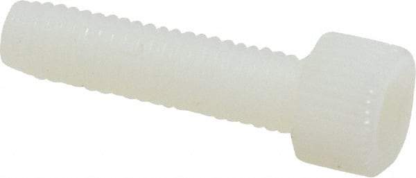 Made in USA - #10-32 UNF Hex Socket Drive, Socket Cap Screw - Grade 6/6 Nylon, Uncoated, Fully Threaded, 3/4" Length Under Head - Makers Industrial Supply