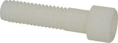 Made in USA - 3/8-16 UNC Hex Socket Drive, Socket Cap Screw - Grade 6/6 Nylon, Uncoated, Partially Threaded, 1-1/2" Length Under Head - Makers Industrial Supply