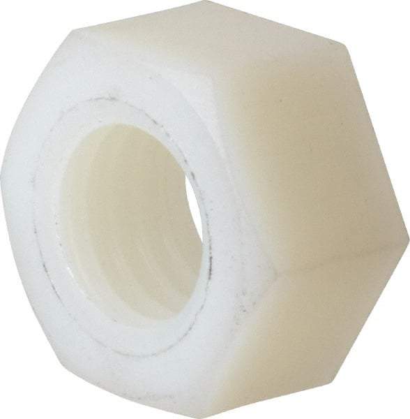 Made in USA - 1/2-13 UNC Nylon Right Hand Hex Nut - 3/4" Across Flats, 10.92mm High, Uncoated - Makers Industrial Supply