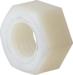 Made in USA - 1/2-13 UNC Nylon Right Hand Hex Nut - 3/4" Across Flats, 10.92mm High, Uncoated - Makers Industrial Supply