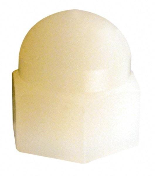 Made in USA - 5/16-18" UNC, 9/16" Width Across Flats, Uncoated Nylon Acorn Nut - 1/2" Overall Height - Makers Industrial Supply