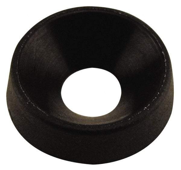 Made in USA - 4.06mm Thick, Black Oxide Finish, Nylon, Standard Countersunk Washer - 5.72mm ID x 15.47mm OD - Makers Industrial Supply