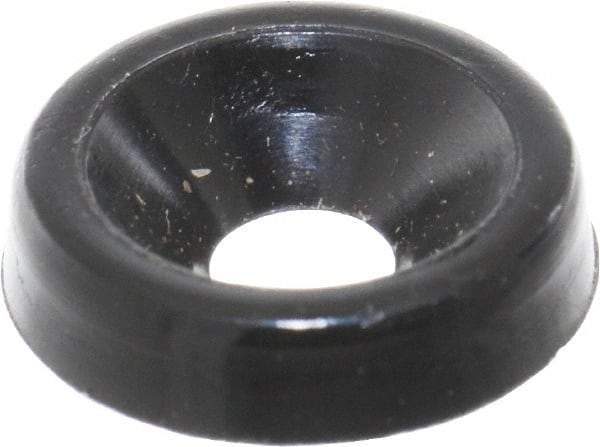 Made in USA - 2.54mm Thick, Black Oxide Finish, Nylon, Standard Countersunk Washer - 3.63mm ID x 11.1mm OD - Makers Industrial Supply