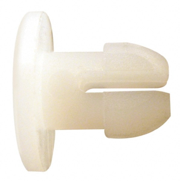 Made in USA - 0.093" Hole Diam, 0.24" OAL, Split Shank, Nylon Panel Rivet - Makers Industrial Supply