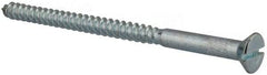 Value Collection - #14, 4" OAL, Slotted Drive, Flat Head Wood Screw - Zinc Plated Steel, Grade 2 - Makers Industrial Supply