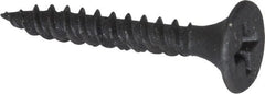 Value Collection - #6, 1" OAL, Phillips Drive Bugle Head, Steel Drywall Screws - Black Phosphate Finish, Grade 2 - Makers Industrial Supply