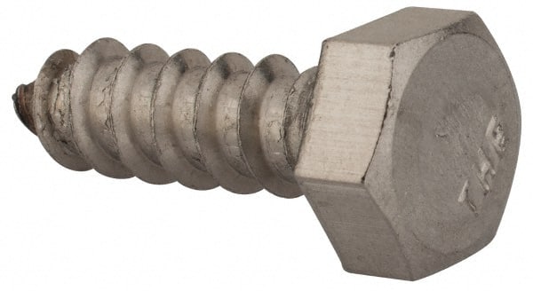 Value Collection - 5/16" Screw, 1" Length Under Head, Stainless Steel, Hex Head Lag Screw - Grade 18-8, Uncoated - Makers Industrial Supply