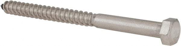 Value Collection - 3/8" Screw, 5" Length Under Head, Stainless Steel, Hex Head Lag Screw - Grade 18-8, Uncoated - Makers Industrial Supply