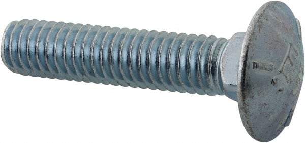 Value Collection - 5/16-18 UNC 1-1/2" Length Under Head, Standard Square Neck, Carriage Bolt - Grade 5 Steel, Zinc Trivalent Chromate Finish - Makers Industrial Supply