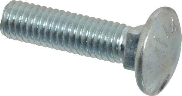 Value Collection - 3/8-16 UNC 1-1/2" Length Under Head, Standard Square Neck, Carriage Bolt - Grade 5 Steel, Zinc-Plated Clear Chromate Finish - Makers Industrial Supply