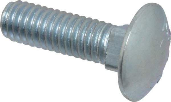 Value Collection - 3/8-16 UNC 1-1/4" Length Under Head, Standard Square Neck, Carriage Bolt - Grade 2 Steel, Zinc-Plated Finish - Makers Industrial Supply