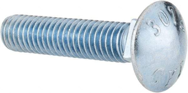 Value Collection - 3/8-16 UNC 1-3/4" Length Under Head, Standard Square Neck, Carriage Bolt - Grade 2 Steel, Zinc-Plated Finish - Makers Industrial Supply