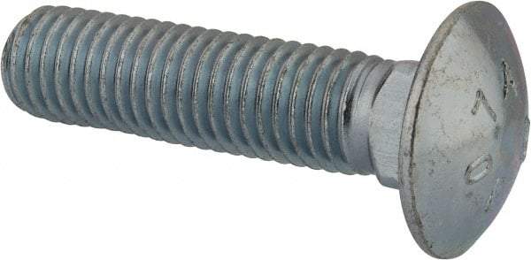 Value Collection - 5/8-11 UNC 2-1/2" Length Under Head, Standard Square Neck, Carriage Bolt - Grade 2 Steel, Zinc-Plated Finish - Makers Industrial Supply