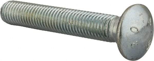 Value Collection - 5/8-11 UNC 4" Length Under Head, Standard Square Neck, Carriage Bolt - Grade 2 Steel, Zinc-Plated Finish - Makers Industrial Supply