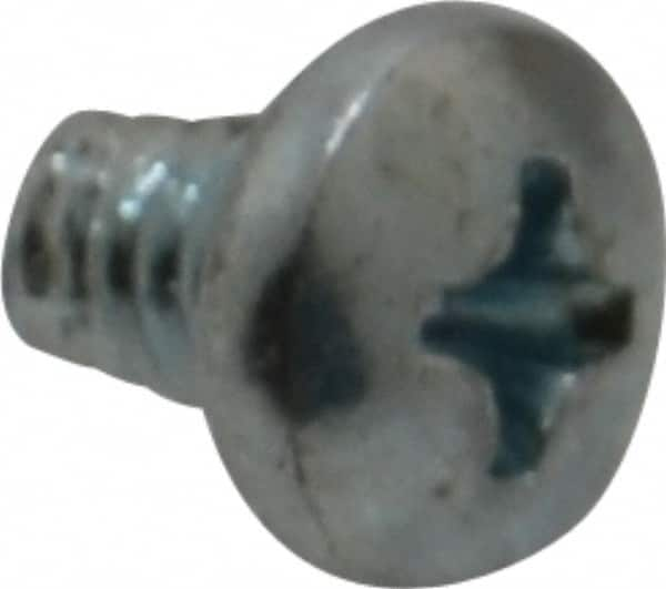 Value Collection - #8-32 UNC Thread, 1/4" Length Under Head, Phillips Drive Steel Thread Cutting Screw - Pan Head, Grade 2, Point Type F, Zinc-Plated Finish - Makers Industrial Supply