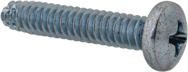 Value Collection - #10-24 UNC Thread, 1" Length Under Head, Phillips Drive Steel Thread Cutting Screw - Pan Head, Grade 2, Point Type F, Zinc-Plated Finish - Makers Industrial Supply