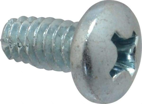 Value Collection - 1/4-20 UNC Thread, 1/2" Length Under Head, Phillips Drive Steel Thread Cutting Screw - Pan Head, Grade 2, Point Type F, Zinc-Plated Finish - Makers Industrial Supply