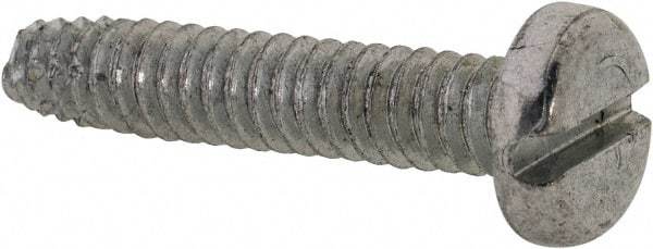 Value Collection - #10-24 UNC Thread, 1" Length Under Head, Slotted Drive Steel Thread Cutting Screw - Pan Head, Grade 2, Point Type F, Zinc-Plated Finish - Makers Industrial Supply