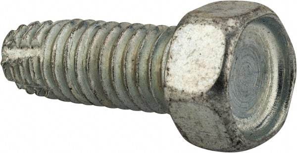 Value Collection - 3/8-16 UNC Thread, 1" Length Under Head, Hex Drive Steel Thread Cutting Screw - Hex Head, Grade 2, Point Type F, Zinc-Plated Finish - Makers Industrial Supply