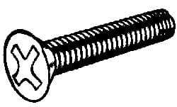 Value Collection - 1/4-20 UNC Thread, 2-1/2" OAL, Phillips Drive Steel Thread Cutting Screw - Flat Head, Grade 2, Point Type F, Zinc-Plated Finish - Makers Industrial Supply