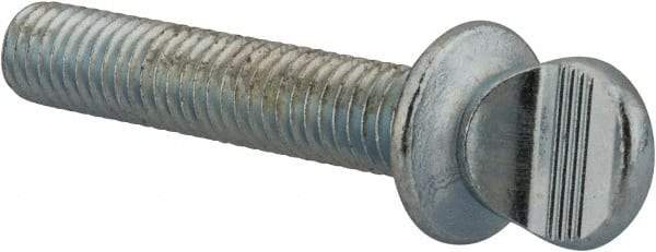 Value Collection - 3/8-16 Oval Shoulder Grade 2 Steel Thumb Screw - 2" OAL, Zinc-Plated Finish - Makers Industrial Supply