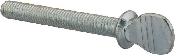 Value Collection - 3/8-16 Oval Shoulder Grade 2 Steel Thumb Screw - 3" OAL, 0.88" Head Height, Uncoated - Makers Industrial Supply