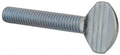 Value Collection - 3/8-16 Oval Shoulderless Grade 2 Steel Thumb Screw - 2" OAL, Zinc-Plated Finish - Makers Industrial Supply