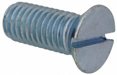 Value Collection - 1/2-13 UNC, 1-1/4" OAL Slotted Drive Machine Screw - Flat Head, Grade J82 Steel, Zinc-Plated Finish, Without Washer - Makers Industrial Supply