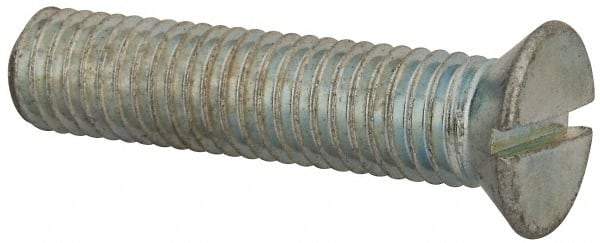 Value Collection - 1/2-13 UNC, 2-1/4" OAL Slotted Drive Machine Screw - Flat Head, Grade J82 Steel, Zinc-Plated Finish, Without Washer - Makers Industrial Supply