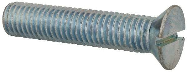 Value Collection - 1/2-13 UNC, 2-1/2" OAL Slotted Drive Machine Screw - Flat Head, Grade J82 Steel, Zinc-Plated Finish, Without Washer - Makers Industrial Supply