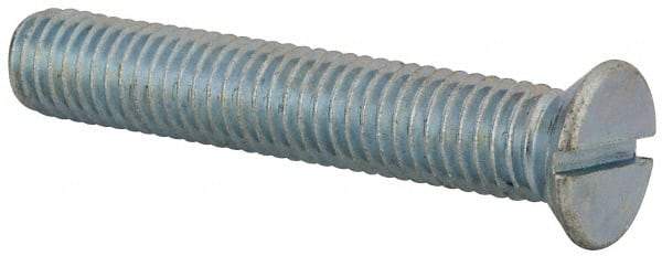 Value Collection - 1/2-13 UNC, 3" OAL Slotted Drive Machine Screw - Flat Head, Grade 2 Steel, Zinc-Plated Finish, Without Washer - Makers Industrial Supply