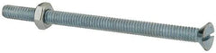 Value Collection - 1/4-20 UNC, 4" OAL Slotted Drive Machine Screw - Flat Head, Grade 2 Steel, Zinc-Plated Finish, Without Washer - Makers Industrial Supply