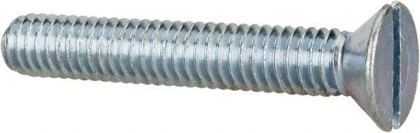 Value Collection - 5/16-18 UNC, 2" OAL Slotted Drive Machine Screw - Flat Head, Grade 2 Steel, Zinc-Plated Finish, Without Washer - Makers Industrial Supply