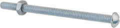 Value Collection - 1/4-20 UNC, 4" Length Under Head Slotted Drive Machine Screw - Round Head, Grade 2 Steel, Zinc-Plated Finish, Without Washer - Makers Industrial Supply