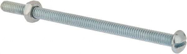 Value Collection - 1/4-20 UNC, 4-1/2" Length Under Head Slotted Drive Machine Screw - Round Head, Grade 2 Steel, Zinc-Plated Finish, Without Washer - Makers Industrial Supply