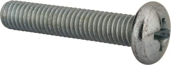 Value Collection - 3/8-16 UNC, 2" Length Under Head Phillips Drive Machine Screw - Pan Head, Grade 2 Steel, Zinc-Plated Finish, Without Washer - Makers Industrial Supply