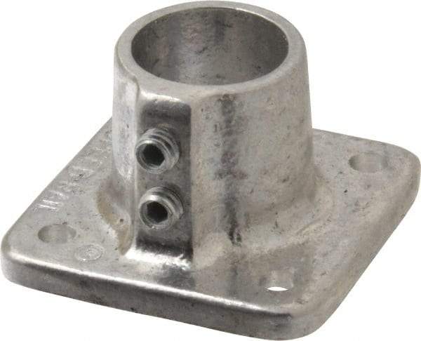 Hollaender - 1" Pipe, Base Flange, Aluminum Alloy Flange Pipe Rail Fitting - Bright Finish - Makers Industrial Supply