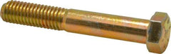 Made in USA - 1/2-13 UNC, 3-1/4" Length Under Head Hex Head Cap Screw - Partially Threaded, Grade 8 Alloy Steel, Zinc Yellow Dichromate Finish, 3/4" Hex - Makers Industrial Supply