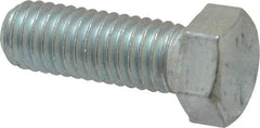 Made in USA - 7/16-14 UNC, 1-1/4" Length Under Head Hex Head Cap Screw - Fully Threaded, Grade 5 Steel, Zinc-Plated Finish, 5/8" Hex - Makers Industrial Supply