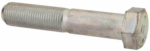 Made in USA - 9/16-18 UNF, 3" Length Under Head Hex Head Cap Screw - Partially Threaded, Grade 5 Steel, Zinc-Plated Finish, 13/16" Hex - Makers Industrial Supply