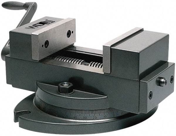 Wilton - 4" Jaw Width, 4" Max Jaw Opening, 1-1/2" Throat Depth, Manual Precision Self Centering Vise - Alloy Steel, 11-13/32" OAL x 7.9" OAW x 6-7/64" OAH - Makers Industrial Supply