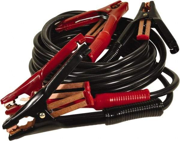 Associated Equipment - 15 Ft. Long, 500 Amperage Rating, Heavy Duty Booster Cable - Black & Red, 5 AWG Wire Guage - Makers Industrial Supply