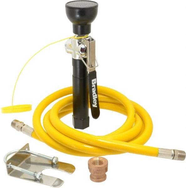 Bradley - Plumbed Drench Hoses Mount: Wall Style: Single Spray Head - Makers Industrial Supply