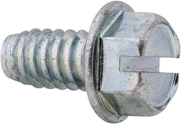 Value Collection - 3/8" Hex Washer Head Slotted Sheet Metal Screw - Steel, 3/4" Length Under Head, Grade 2 - Makers Industrial Supply